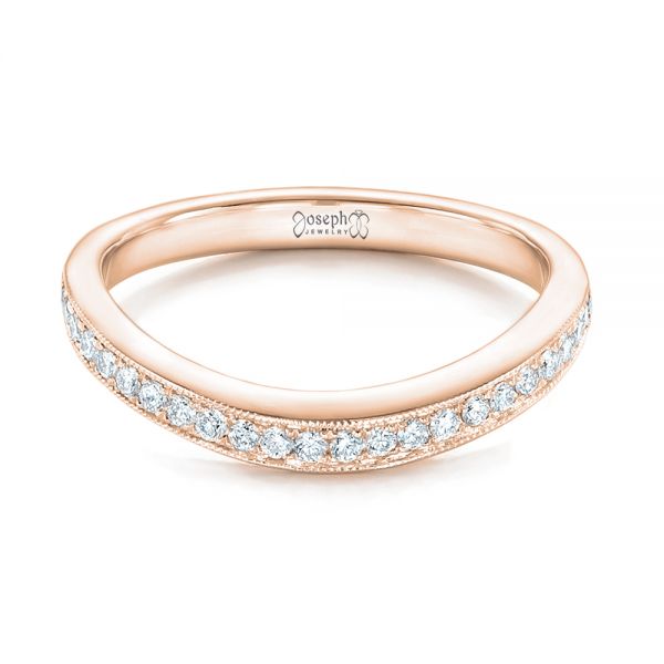 18k Rose Gold 18k Rose Gold Custom Diamond Wedding Band - Flat View -  102446