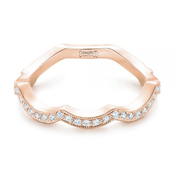 18k Rose Gold 18k Rose Gold Custom Diamond Wedding Band - Flat View - 102484