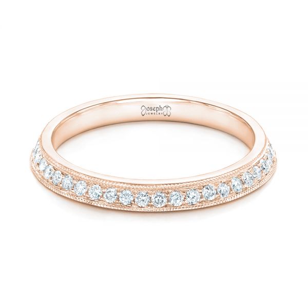 14k Rose Gold 14k Rose Gold Custom Diamond Wedding Band - Flat View -  102521