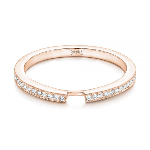 18k Rose Gold 18k Rose Gold Custom Diamond Wedding Band - Flat View -  102598
