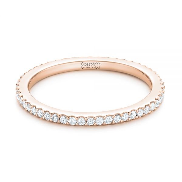 18k Rose Gold 18k Rose Gold Custom Diamond Wedding Band - Flat View - 102608