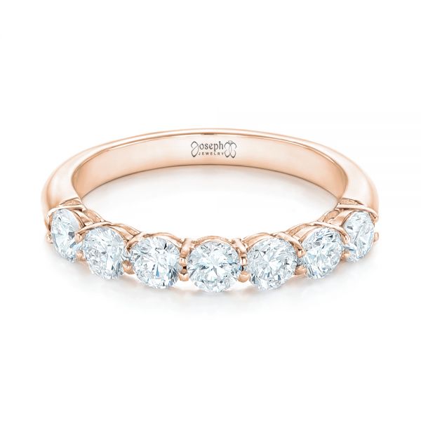 18k Rose Gold 18k Rose Gold Custom Diamond Wedding Band - Flat View - 102746