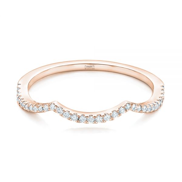 18k Rose Gold 18k Rose Gold Custom Diamond Wedding Band - Flat View -  102753