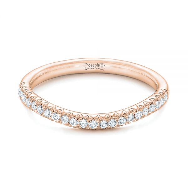 14k Rose Gold 14k Rose Gold Custom Diamond Wedding Band - Flat View -  102773