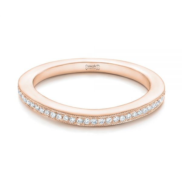 18k Rose Gold 18k Rose Gold Custom Diamond Wedding Band - Flat View - 102811