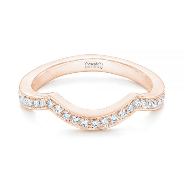14k Rose Gold 14k Rose Gold Custom Diamond Wedding Band - Flat View - 102837