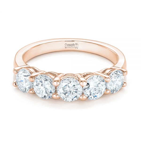 14k Rose Gold 14k Rose Gold Custom Diamond Wedding Band - Flat View - 102953