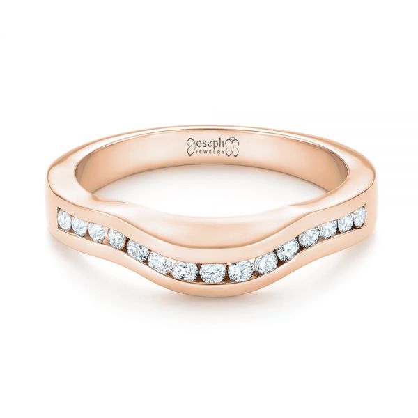 18k Rose Gold 18k Rose Gold Custom Diamond Wedding Band - Flat View - 103136