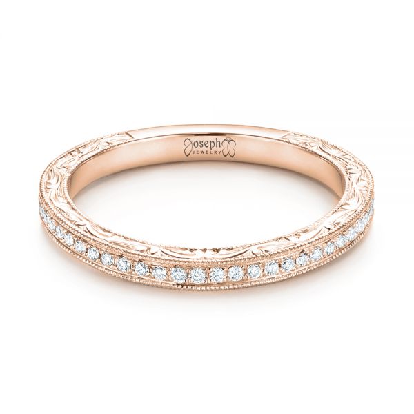 14k Rose Gold 14k Rose Gold Custom Diamond Wedding Band - Flat View - 103326
