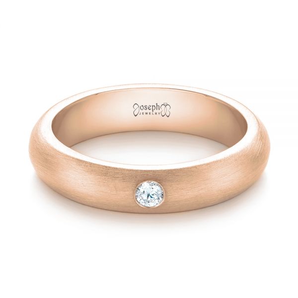 14k Rose Gold 14k Rose Gold Custom Diamond Wedding Band - Flat View -  103378