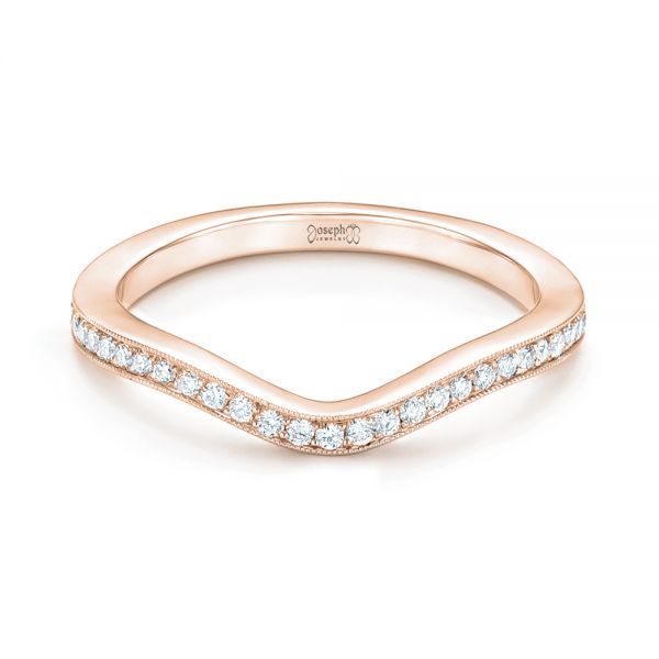 18k Rose Gold 18k Rose Gold Custom Diamond Wedding Band - Flat View - 103397
