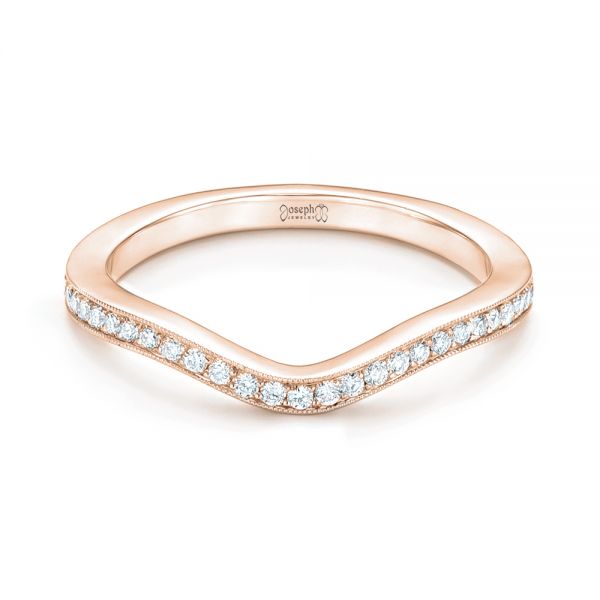 14k Rose Gold 14k Rose Gold Custom Diamond Wedding Band - Flat View -  103397