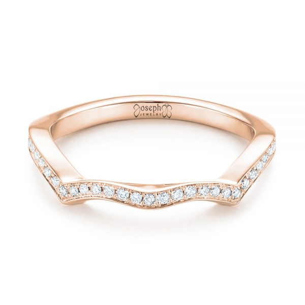 14k Rose Gold 14k Rose Gold Custom Diamond Wedding Band - Flat View -  103399