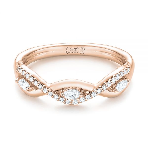 18k Rose Gold 18k Rose Gold Custom Diamond Wedding Band - Flat View - 103419