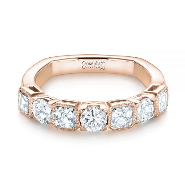 14k Rose Gold 14k Rose Gold Custom Diamond Wedding Band - Flat View - 103437