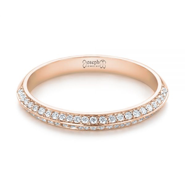18k Rose Gold 18k Rose Gold Custom Diamond Wedding Band - Flat View - 103478