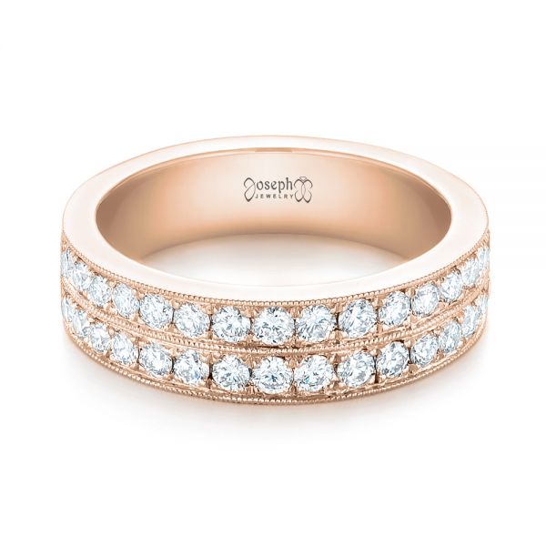 14k Rose Gold 14k Rose Gold Custom Diamond Wedding Band - Flat View - 103506