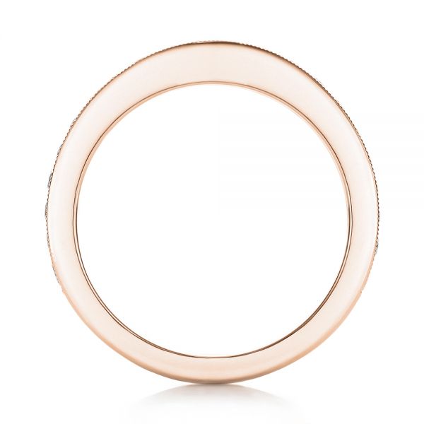 14k Rose Gold 14k Rose Gold Custom Diamond Wedding Band - Front View - 102043