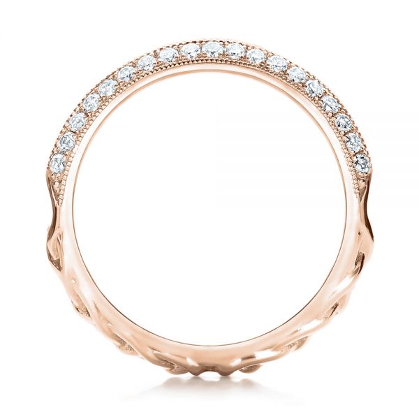 14k Rose Gold 14k Rose Gold Custom Diamond Wedding Band - Front View - 102051