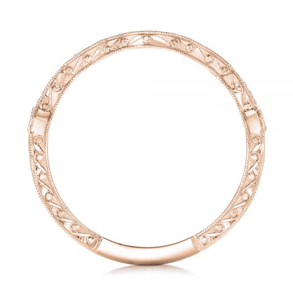 14k Rose Gold 14k Rose Gold Custom Diamond Wedding Band - Front View - 102139
