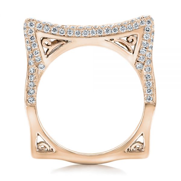 14k Rose Gold And 14K Gold 14k Rose Gold And 14K Gold Custom Diamond Wedding Band - Front View - 102182