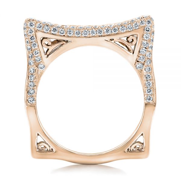 18k Rose Gold And 18K Gold 18k Rose Gold And 18K Gold Custom Diamond Wedding Band - Front View -  102182