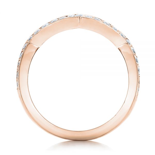 14k Rose Gold 14k Rose Gold Custom Diamond Wedding Band - Front View -  102234