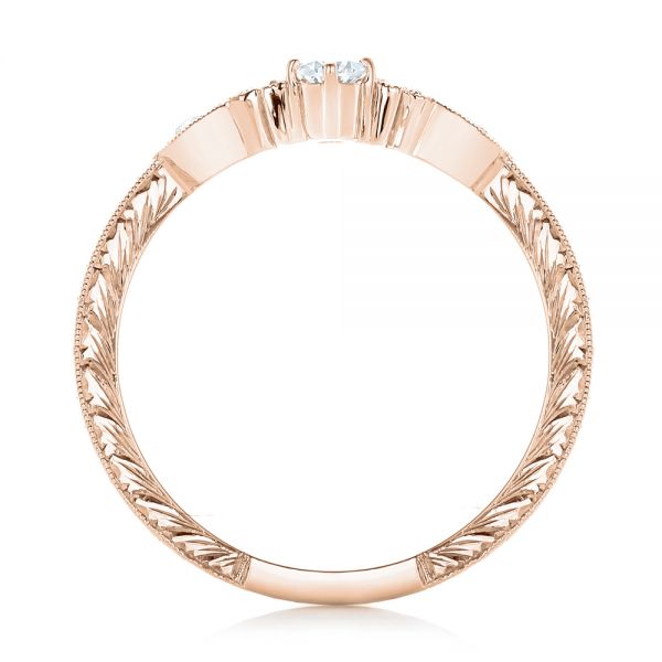18k Rose Gold 18k Rose Gold Custom Diamond Wedding Band - Front View - 102262
