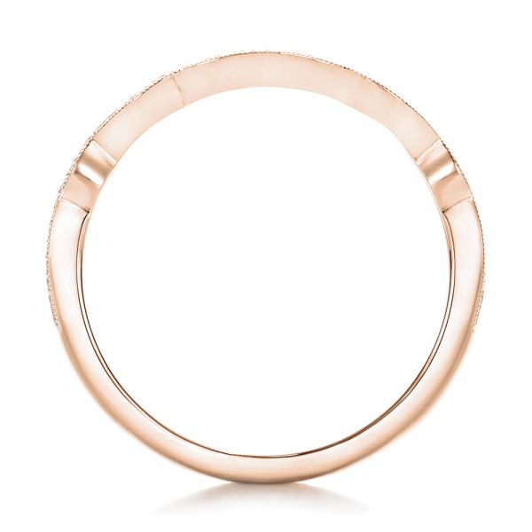 14k Rose Gold 14k Rose Gold Custom Diamond Wedding Band - Front View -  102300