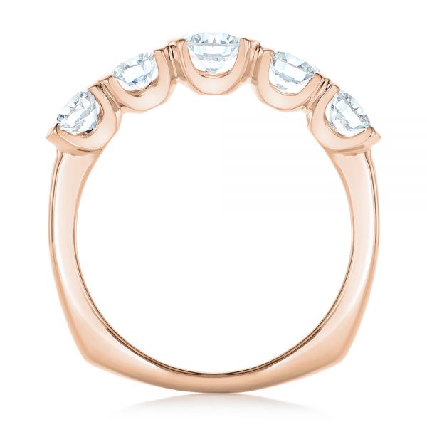18k Rose Gold 18k Rose Gold Custom Diamond Wedding Band - Front View - 102301