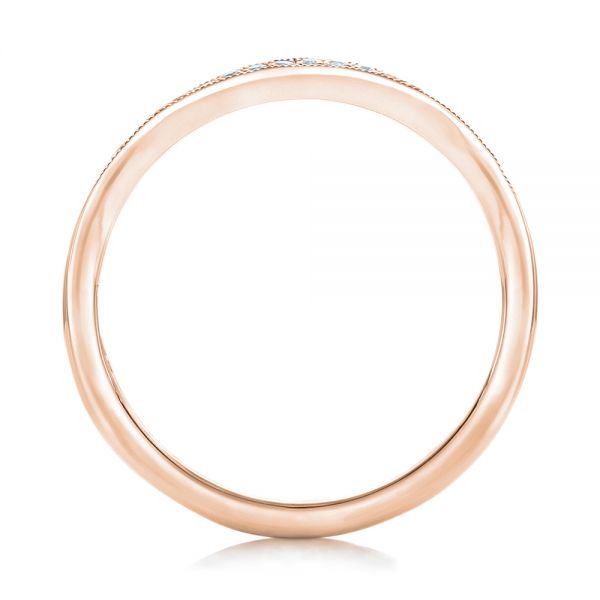 18k Rose Gold 18k Rose Gold Custom Diamond Wedding Band - Front View -  102406