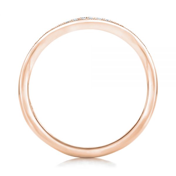 14k Rose Gold 14k Rose Gold Custom Diamond Wedding Band - Front View -  102406