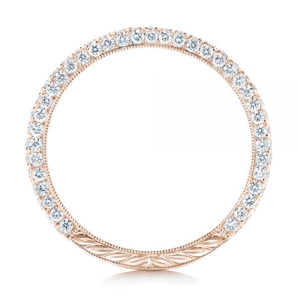 14k Rose Gold 14k Rose Gold Custom Diamond Wedding Band - Front View - 102414