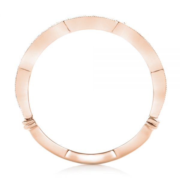 18k Rose Gold 18k Rose Gold Custom Diamond Wedding Band - Front View - 102484