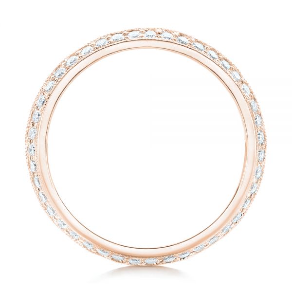 14k Rose Gold 14k Rose Gold Custom Diamond Wedding Band - Front View -  102521