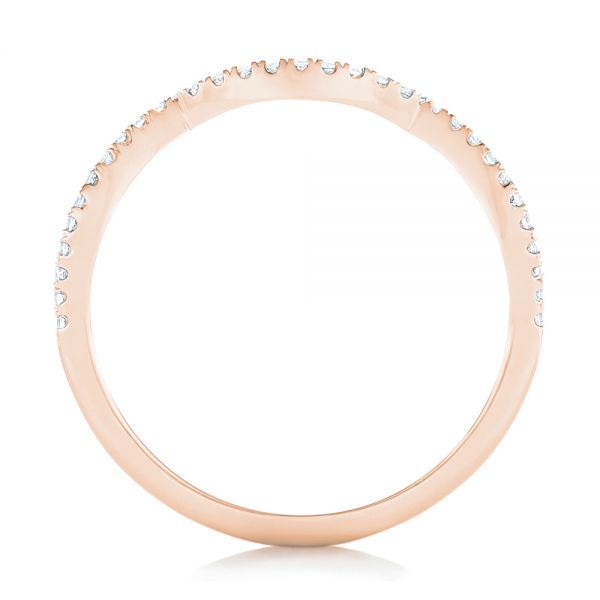 14k Rose Gold 14k Rose Gold Custom Diamond Wedding Band - Front View - 102753