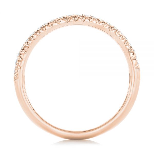 14k Rose Gold 14k Rose Gold Custom Diamond Wedding Band - Front View - 102773