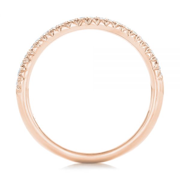 14k Rose Gold 14k Rose Gold Custom Diamond Wedding Band - Front View -  102773