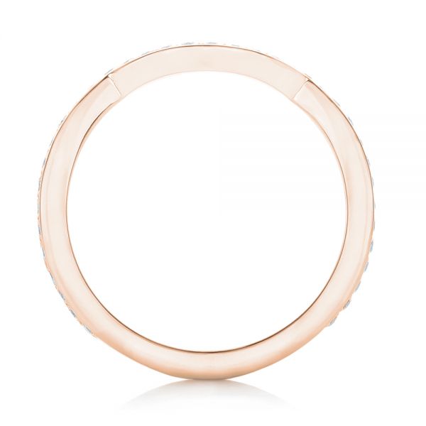 14k Rose Gold 14k Rose Gold Custom Diamond Wedding Band - Front View - 102837