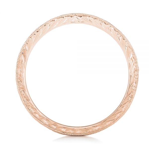 14k Rose Gold 14k Rose Gold Custom Diamond Wedding Band - Front View -  102887