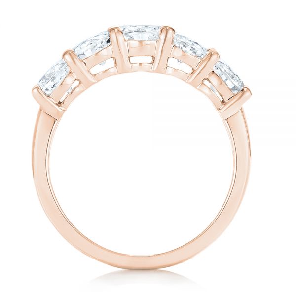 14k Rose Gold 14k Rose Gold Custom Diamond Wedding Band - Front View - 102953