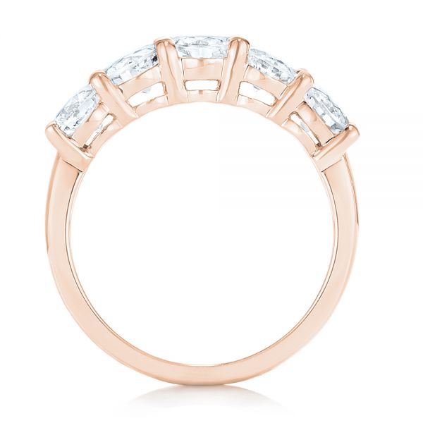 18k Rose Gold 18k Rose Gold Custom Diamond Wedding Band - Front View -  102953