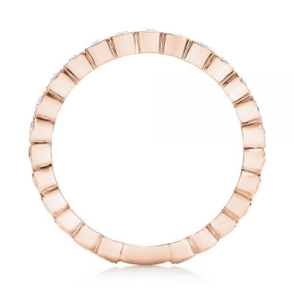 14k Rose Gold 14k Rose Gold Custom Diamond Wedding Band - Front View -  102962