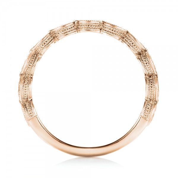 18k Rose Gold 18k Rose Gold Custom Diamond Wedding Band - Front View - 103039