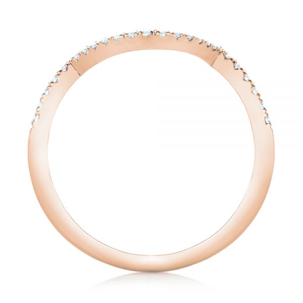 14k Rose Gold 14k Rose Gold Custom Diamond Wedding Band - Front View - 103130