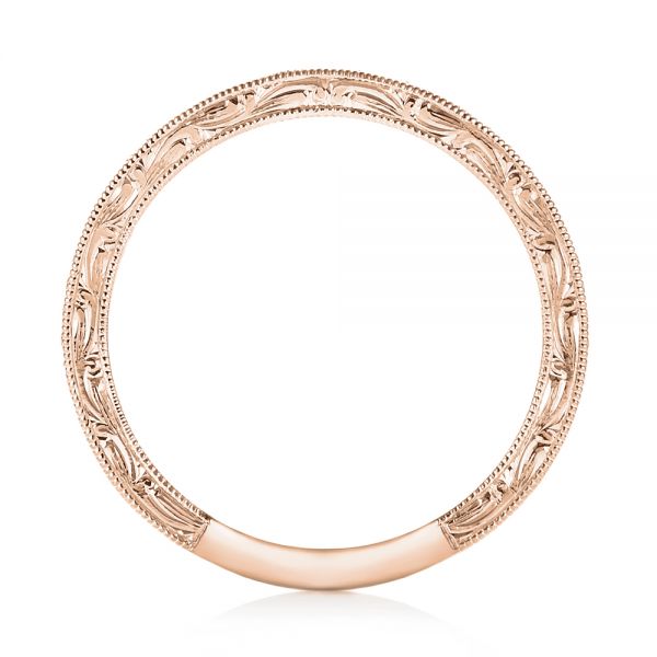 14k Rose Gold 14k Rose Gold Custom Diamond Wedding Band - Front View - 103326