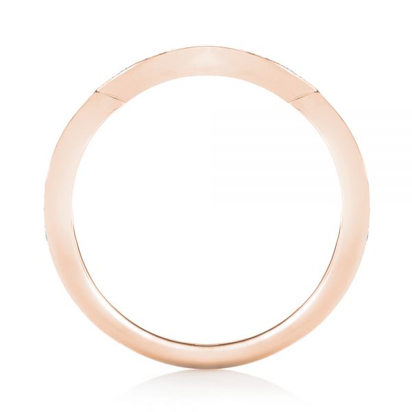 14k Rose Gold 14k Rose Gold Custom Diamond Wedding Band - Front View - 103399