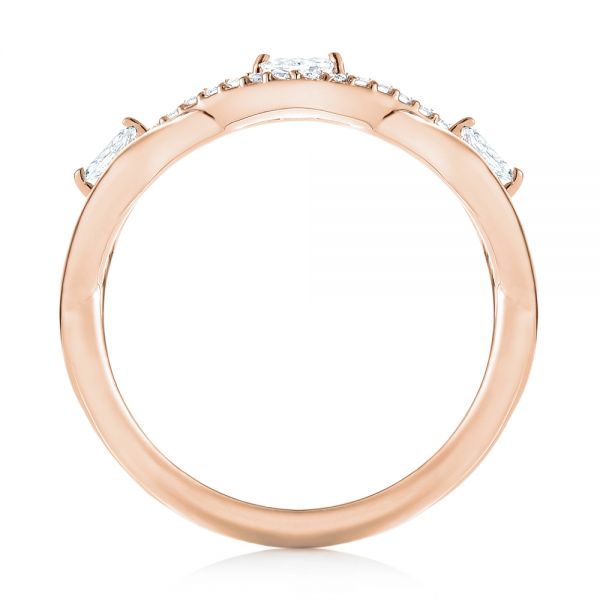 14k Rose Gold 14k Rose Gold Custom Diamond Wedding Band - Front View -  103419