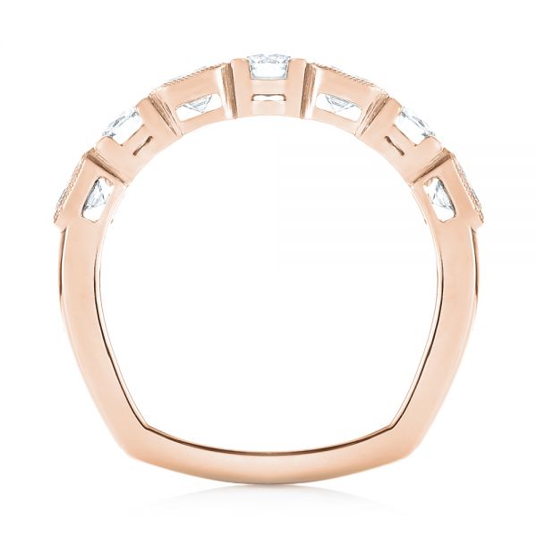 14k Rose Gold 14k Rose Gold Custom Diamond Wedding Band - Front View - 103437