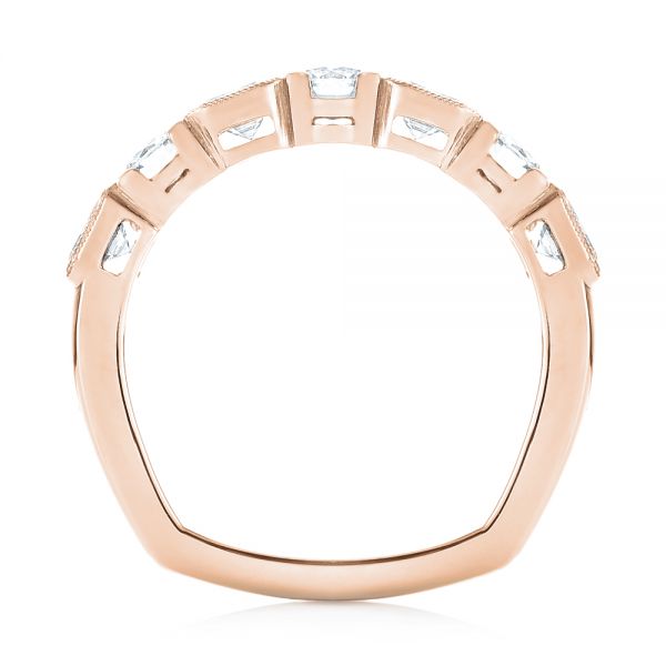 18k Rose Gold 18k Rose Gold Custom Diamond Wedding Band - Front View -  103437